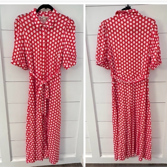 BODEN 12 Libby Geo Print jersey belted maxi shirt dress boho shabby chic - Picture 4 of 16